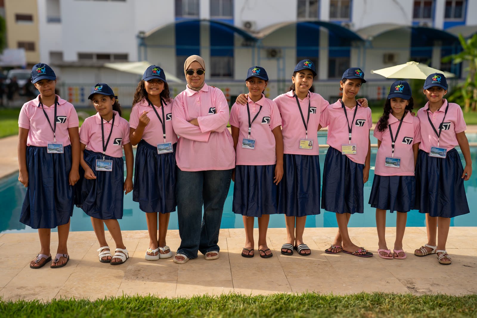 Girls' team poolside