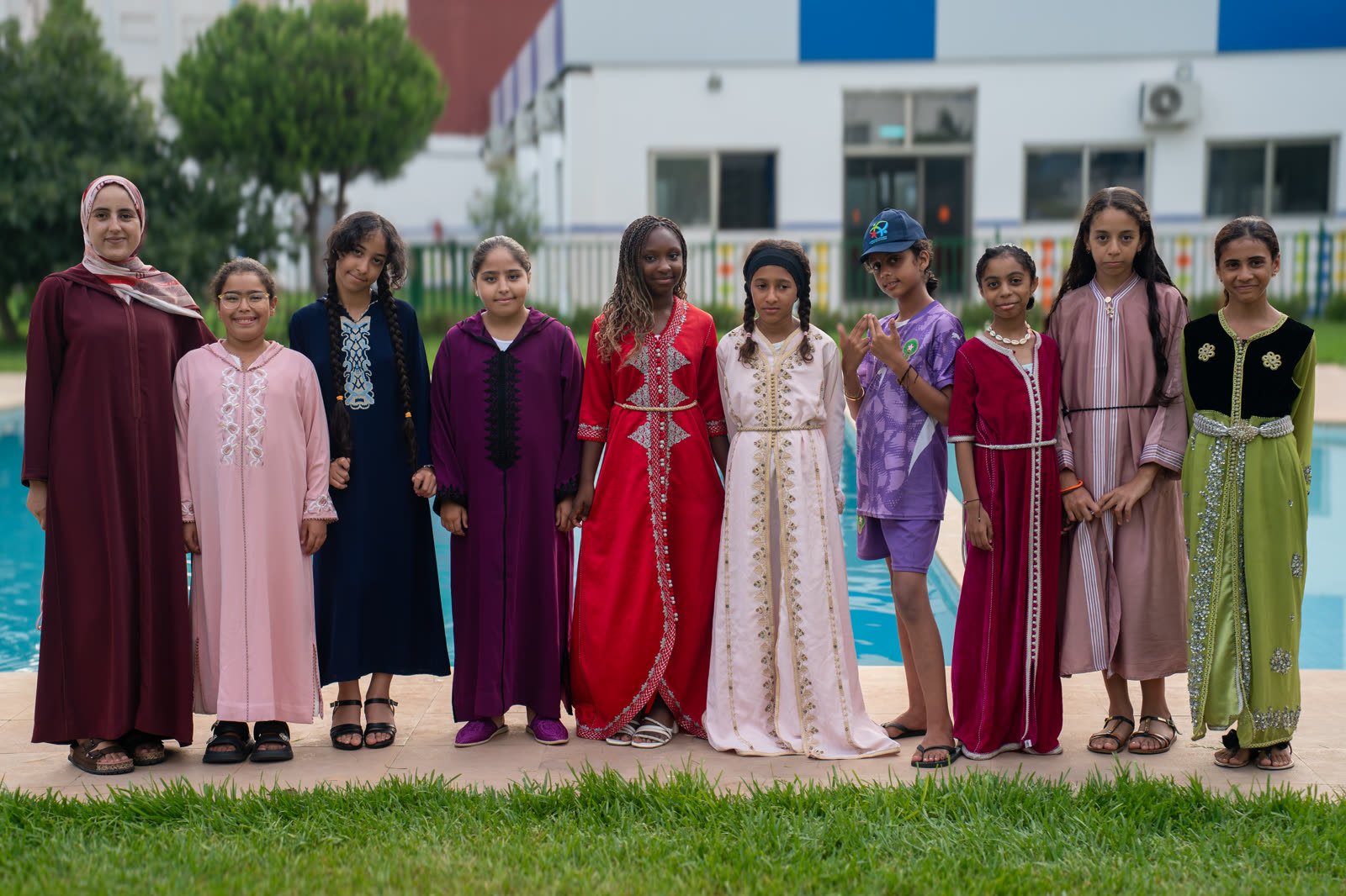 Campers in traditional Moroccan dress for culture night